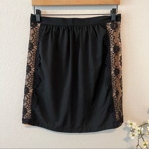 NWT Under Skies Black Lace Skirt L